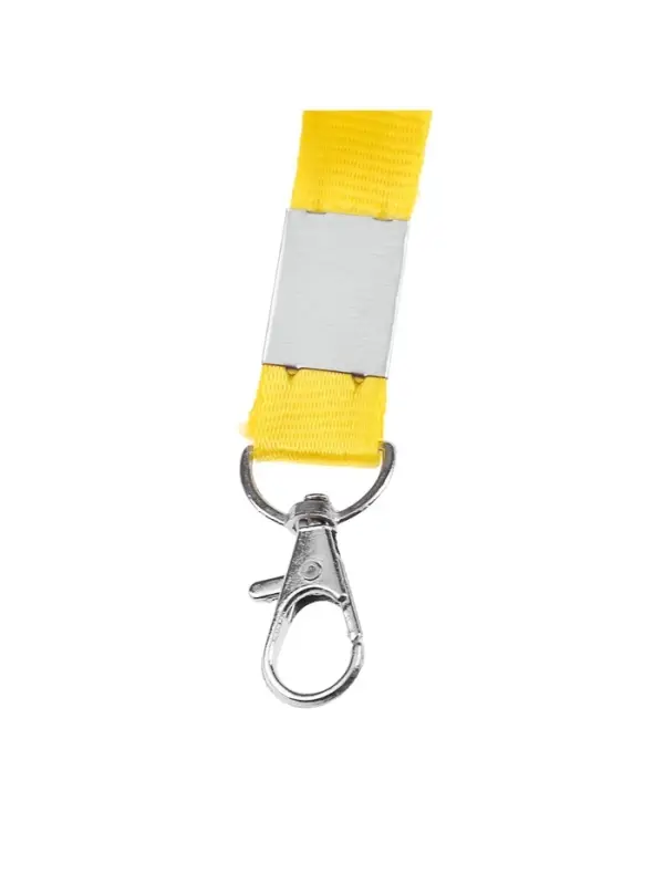 Лента для бейджа, 15 мм &times; 80 см, с металлическим карабином, жёлтая