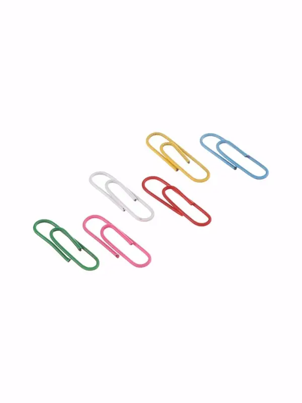 Скрепки 28мм цветные в картонной коробке 100 штук