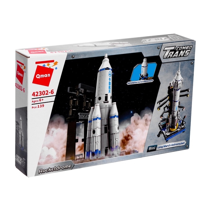 Конструктор блочный Космос &laquo;Космическая ракета&raquo;, 139 деталей