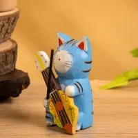 Сувенир &laquo;Кот с контрабасом&raquo;, 4&times;5&times;8 см, дерево, МИКС