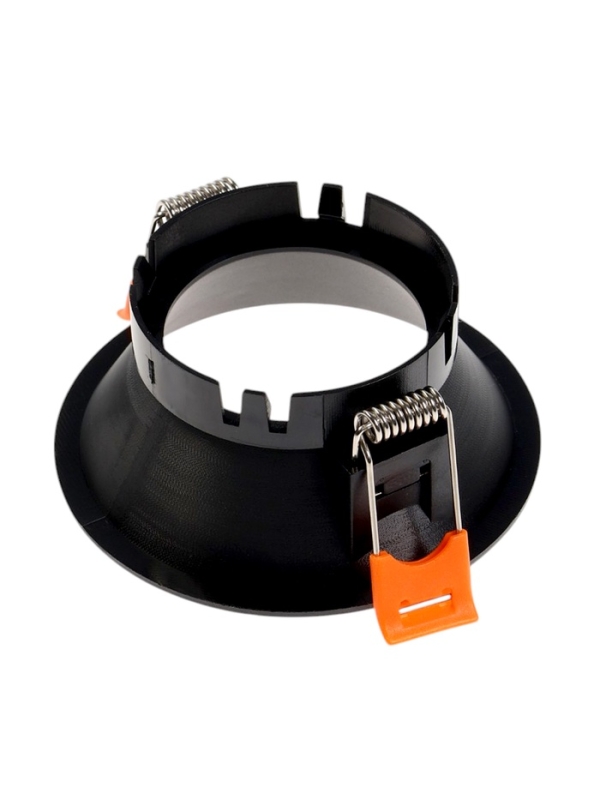 Светильник встраиваемый под лампу MR16, круг, пластик, черный