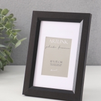 Фоторамка МДФ "Anna" 10х15 см,с паспарту (7х10 см), чёрный (пластиковый экран)