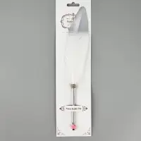 Перо белое с серебром (наконечник ручка), дл.25 см