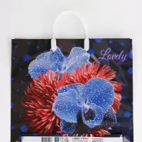 Пакет "Цветочная фантазия, полиэтиленовый, пластиковая ручка 37х35 см 90 мкм 10958