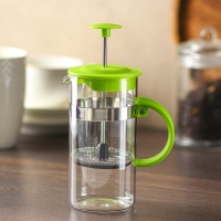 Чайник заварочный френч - пресс Доляна &laquo;Гарсон&raquo;, 350 мл, стекло, цвет зелёный