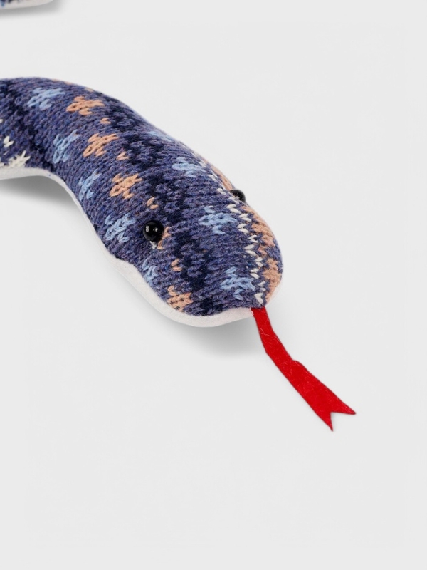 Мягкая игрушка "Змея" с зимними узорами, 36 см, цвет МИКС