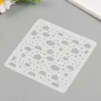 Трафарет фоновый пластик "Солнце облака" 15х15 см