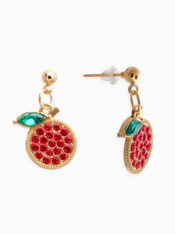 Набор 2 пред-та: серьги,кулон "Гранат", цвет красный в золоте 44+удл.