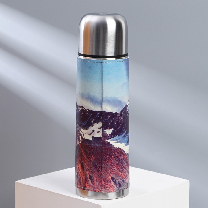 Термос &laquo;Гора&raquo; в кожзаме, MODE FORREST, 750 мл, время сохранения тепла 16-18 ч