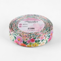 Лента репсовая 25мм*25&plusmn;1ярд(23м&plusmn;1м) нежные цветы АУ