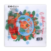 Новогодние салфетки бумажные New Line Fresco &laquo;Снежный шар&raquo; 2 слоя, 33х33 см, 20 шт