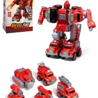 Робот-трансформер &laquo;Огнеборец&raquo; 5в1, собирается из 5 машинок, подвижные детали