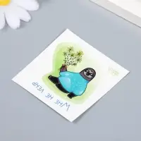 Татуировка на тело цветная "Ленивец с ромашками - Мне не лень" 6х6 см