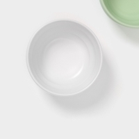 Салатники Доляна &laquo;Зефир&raquo;, 700 мл, d=15,5 см, набор 2 шт, керамика, белые, зелёные