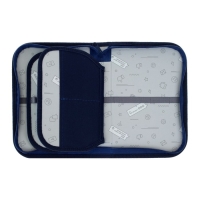 Пенал 3 секции, вкладка внутри, 140 х 210 х 40 мм, тканевый, Calligrata TOP Block "Котик"