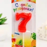 Свеча в торт &laquo;Красная&raquo;, цифра 7