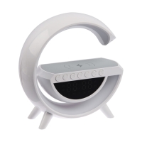 Портативная колонка- ночник BT3401, 5 Вт колонка, 15 W зарядка, 1200 мАч, подсветка, белая