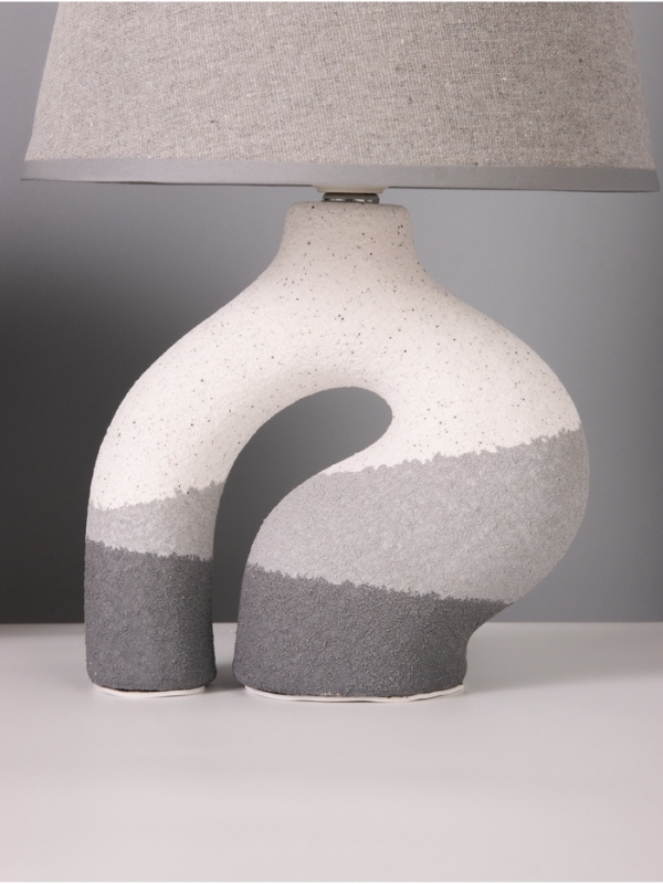 Лампа настольная "Риф" 1х40Вт Е27 серый/белый 20х20х32см