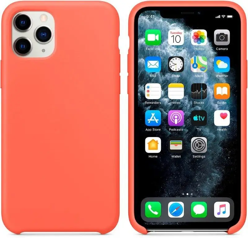Чехол iPh 11 Pro Max Silicon Case 100% ORG Orange (c LOGO)