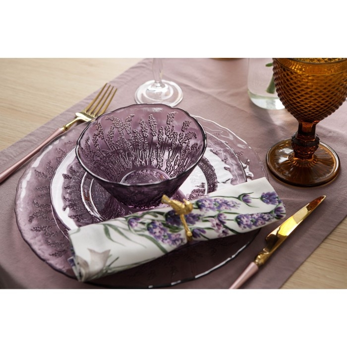 Салатник стеклянный Magistro &laquo;Французская лаванда&raquo;, 470 мл, 13,7&times;7 см