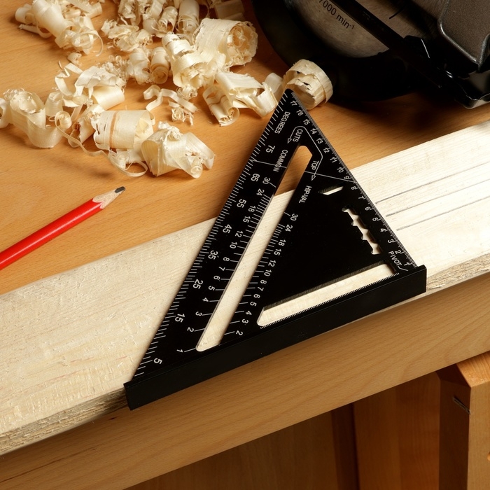 Универсальный кровельный угольник ТУНДРА, алюминий, с внутренней шкалой, 175 мм