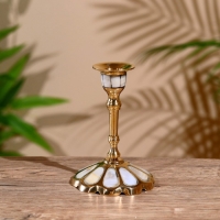 Подсвечник "Грация" латунь, перламутр 10 см