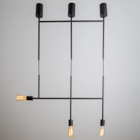 Светильник BayerLux "Лучик" 3хЕ27 40Вт черный 70х5х30-130см