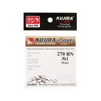 Крючки карповые Kujira Carp 270, цвет BN, № 1, 10 шт. Крючки карповые Kujira Carp 270, цвет BN, № 1, 10 шт.