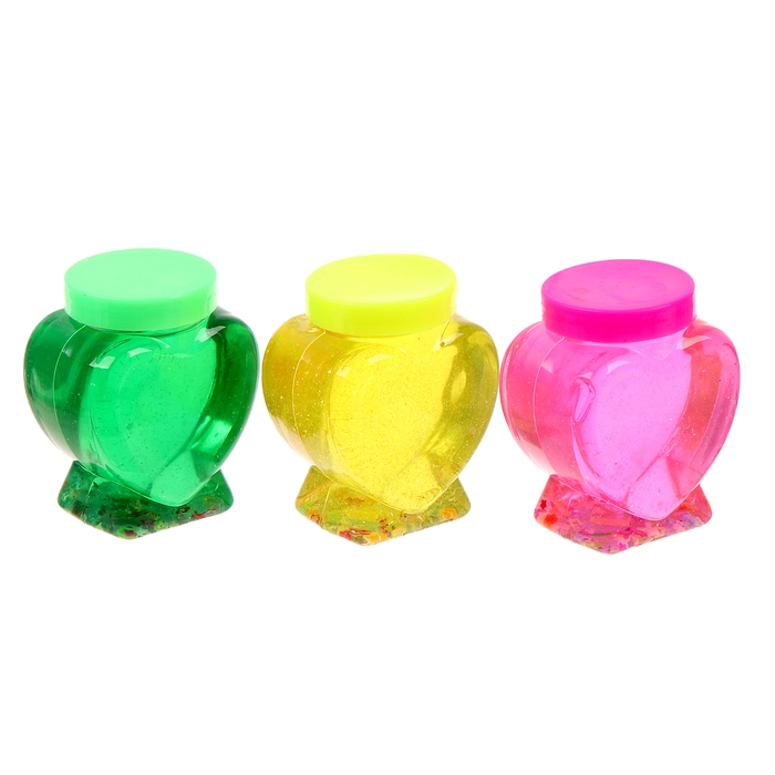 Лизун - слайм &laquo;Сердечко&raquo;, цвета МИКС