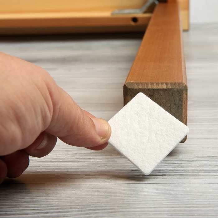 Накладка мебельная TUNDRA, 40 х 40 мм, квадратная, белая, 8 шт.