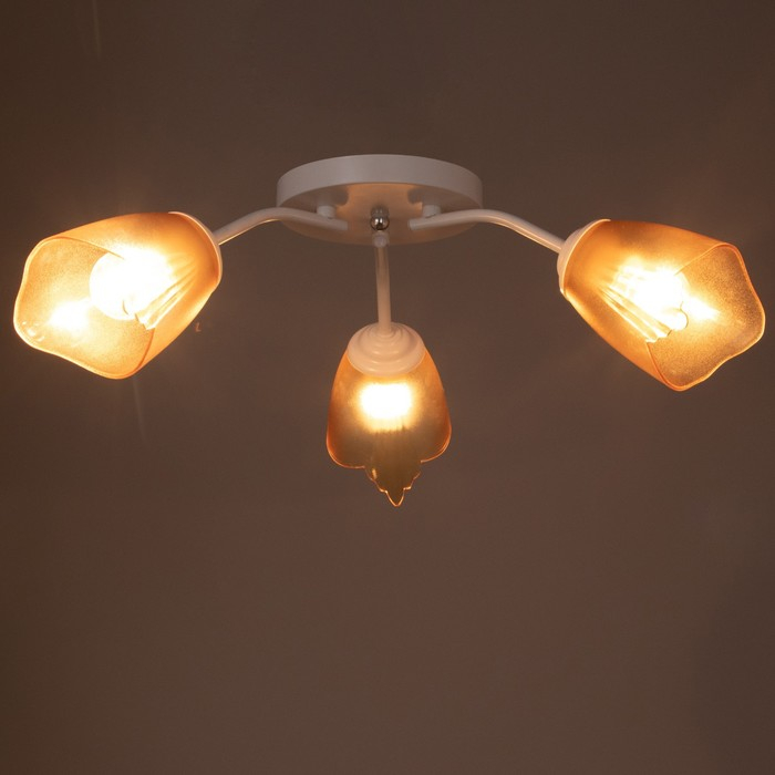 Люстра Оникс 3х15Вт E27 белый-коричневый 50х50х15см BayerLux