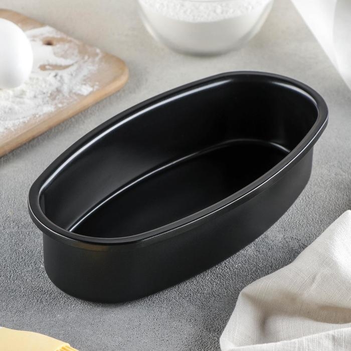 Форма для выпечки &laquo;Кекс&raquo;, 23&times;12&times;5,5 см, антипригарное покрытие, цвет чёрный