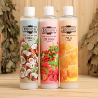 Гель для душа "Кокос, Ягоды, Мёд", 3 шт по 400 мл + 2 мочалки