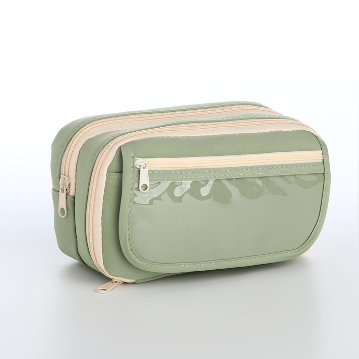 Косметичка на молниях, цвет зелёный Косметичка на молниях, цвет зелёный