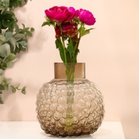 Ваза для цветов &laquo;Мальва&raquo; из темного прозрачного стекла 20 х 18 х 18 см