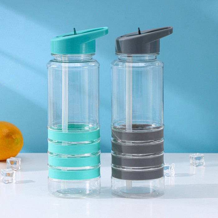 Бутылка с трубочкой Доляна &laquo;Спорт&raquo;, 700 мл, 23,5&times;7,5&times;8,5 см, цвет МИКС