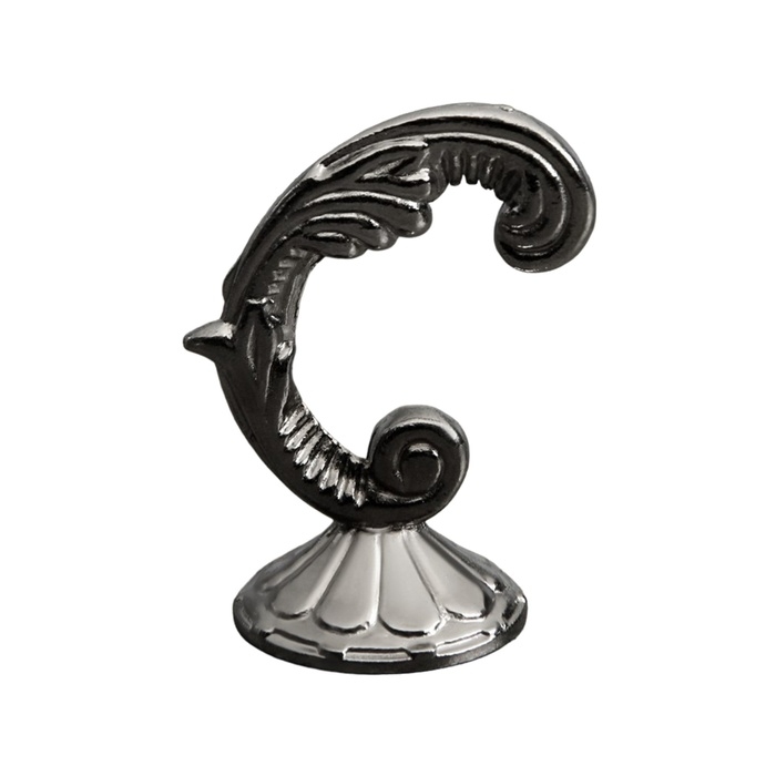 Крючок для штор KS002, однорожковый, цвет хром