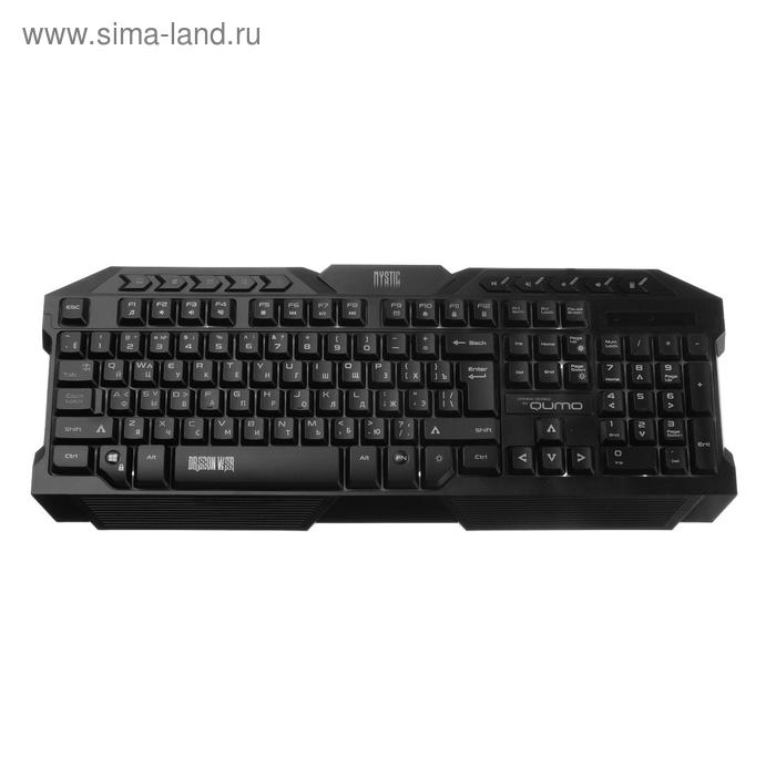 Комплект клавиатура+мышь+ковер Qumo Mystic K58/M76, проводная, мембран, 3200 dpi, USB,чёрный