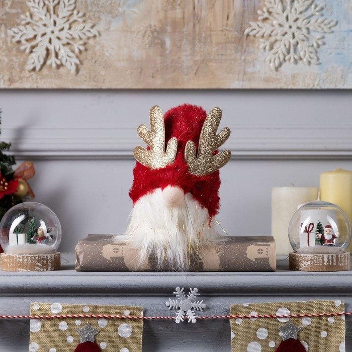 Светодиодная фигура «Гном красный» 12 × 19 × 12 см, текстиль, батарейки AG10х3 (в комплекте), свечение тёплое белое Светодиодная фигура «Гном красный» 12 × 19 × 12 см, текстиль, батарейки AG10х3 (в комплекте), свечение тёплое белое