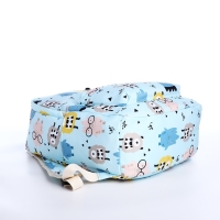 Рюкзак школьный из текстиля на молнии, 3 кармана, пенал, цвет голубой