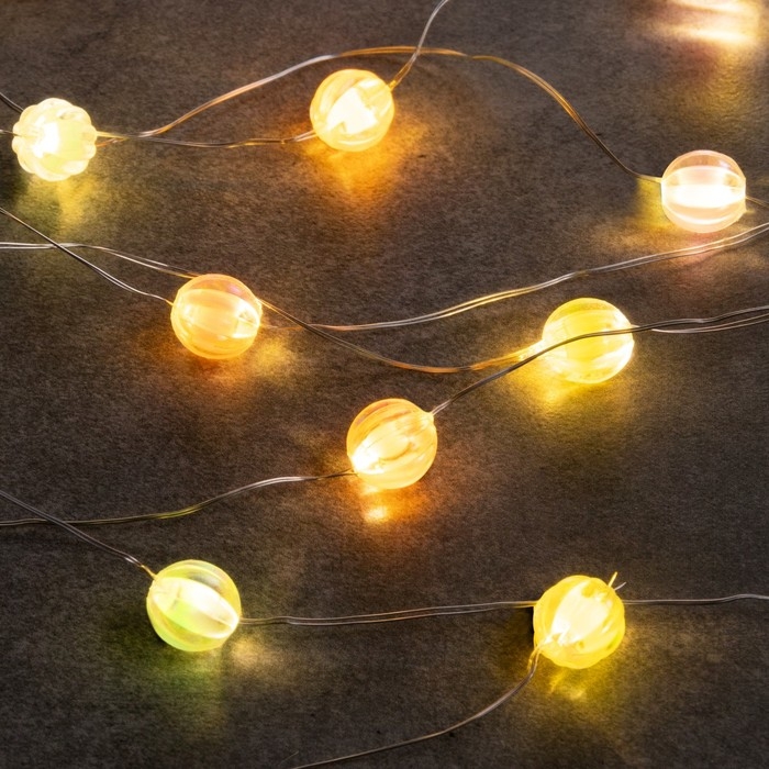 Гирлянда «Нить» 2 м роса с насадками «Шарики», IP20, нить серебристая, 20 LED 4.6 В, батарейки AG13x3 (в комплекте), 3 режима, свечение тёплое белое Гирлянда «Нить» 2 м роса с насадками «Шарики», IP20, нить серебристая, 20 LED 4.6 В, батарейки AG13x3 (в комплекте), 3 режима, свечение тёплое белое