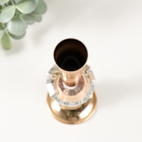 Подсвечник металл, акрил на 1 свечу "Эллея" d=2,5 см золото 6х6х20 см