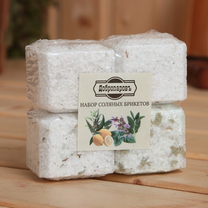 Соляной брикет набор 4 шт Соляной брикет набор 4 шт "Эвкалипт, Лимон, Мята, Шалфей"