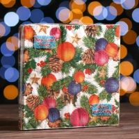 Новый год. Салфетки бумажные New Line Design &laquo;Шишки-шарики&raquo;, 33х33 см, 3 слоя