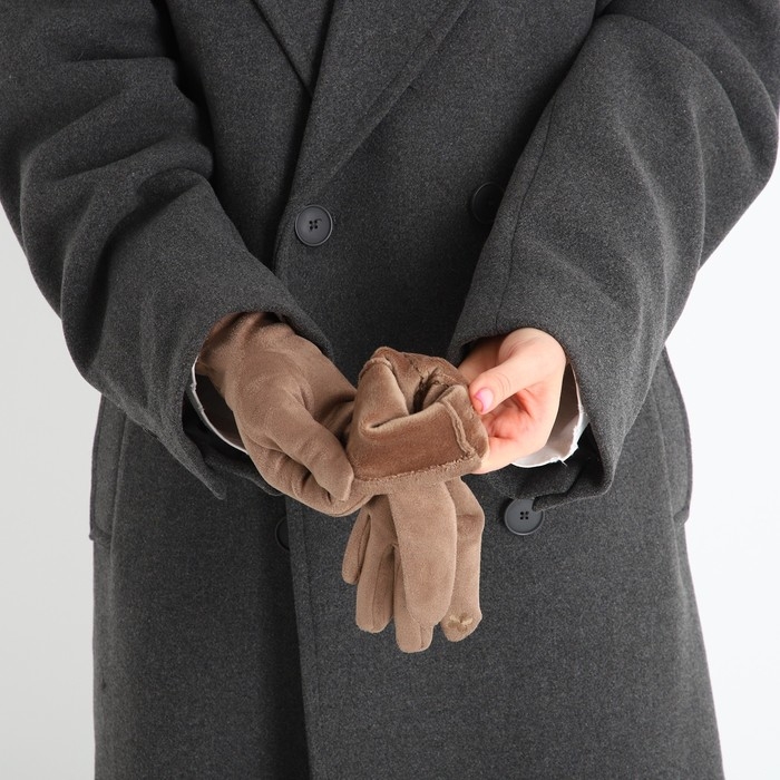 Перчатки женские, безразмерные, без утеплителя, цвет бежевый Перчатки женские, безразмерные, без утеплителя, цвет бежевый