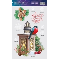 Наклейки новогодние на окна &laquo;Зимняя сказка&raquo;, многоразовые, 20 х 34 см, Новый год