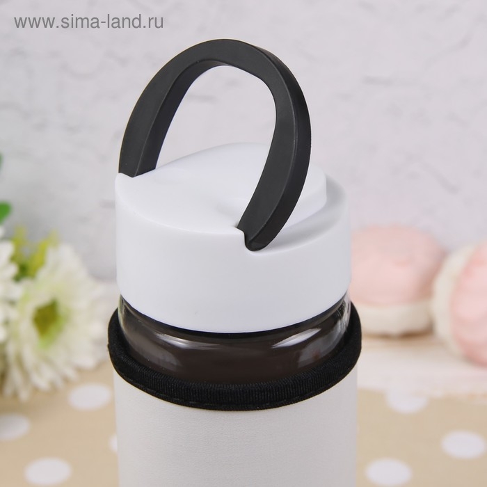 Бутылка для воды стеклянная с ручкой в чехле «Завтрак», 500 мл, h=23,5 см, рисунок МИКС Бутылка для воды стеклянная с ручкой в чехле «Завтрак», 500 мл, h=23,5 см, рисунок МИКС