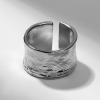 Кольцо &laquo;Тренд&raquo; рифлёное, цвет серебро, безразмерное