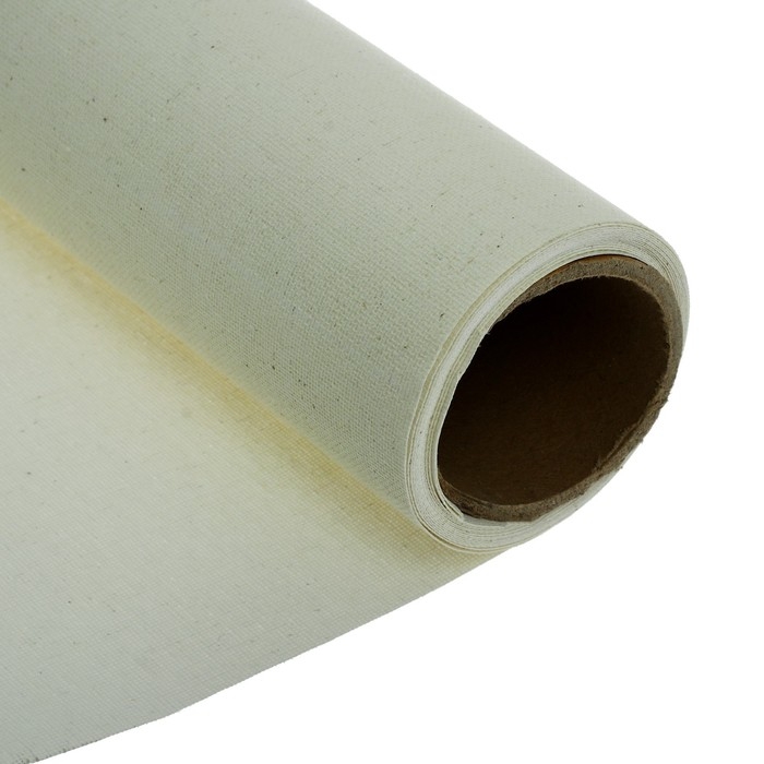 Холст в рулоне 1,6х3 м, хлопок 100%, акриловый грунт, мелкое зерно, 280 г/м&sup2;