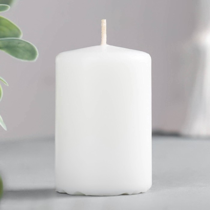 Набор свечей-цилиндров Набор свечей-цилиндров "Интерьерный", 4 шт, 6х4 см, 10 ч, белый
